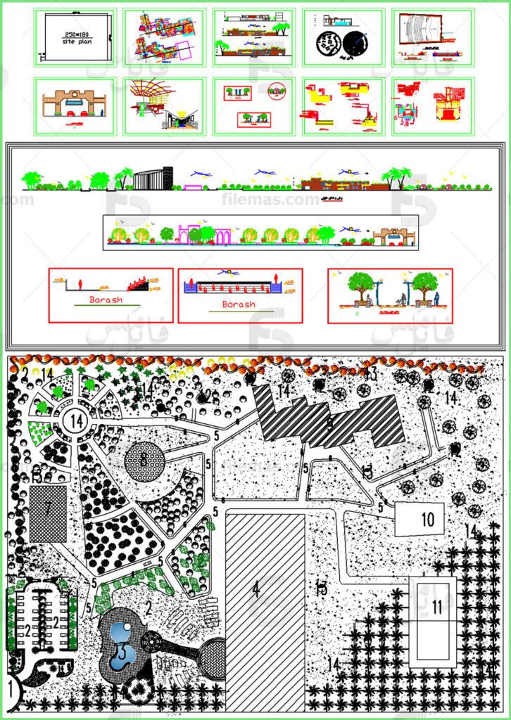 نقشه های اتوکد پروژه طراحی فرهنگسرا پلان