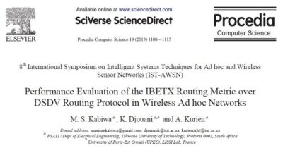 ترجمه مقاله ارزیابی عملکرد متریک های مسیریابی IBETX