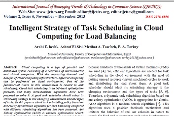 ترجمه مقاله استراتژی هوشمند زمان بندی وظیفه برای تعادل بار در محاسبات ابری