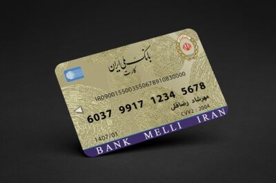 موکاپ لایه باز کارت بانک ملی ایران