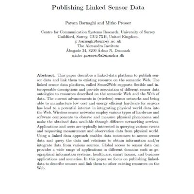 ترجمه فارسی مقاله Publishing Linked Sensor Data (انتشار داده های سنسورهای مرتبط)