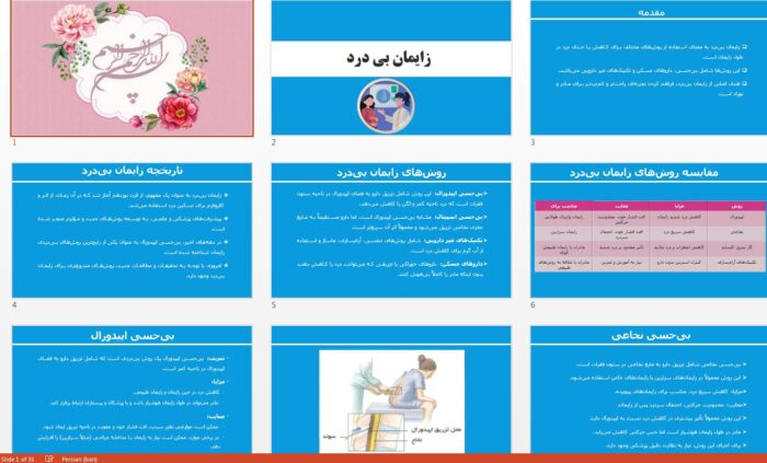 دانلود جذاب ترین پاورپوینت زایمان بی درد