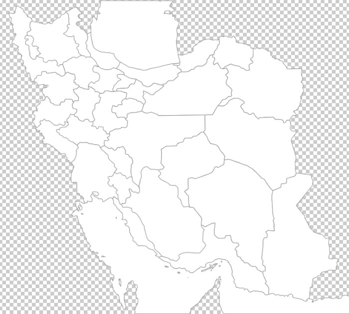 طرح لایه باز نقشه ایران به تفکیک استانی، دریا، دریاچه