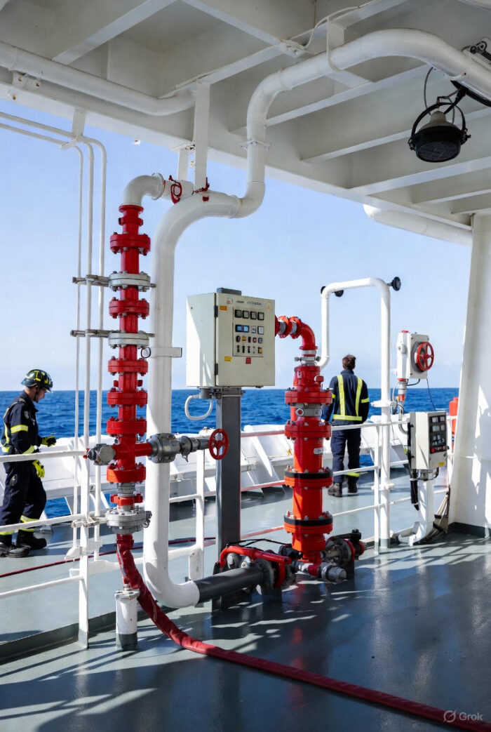 پاورپوینت سیستم های اطفای حریق در کشتی‌ها معرفی کاربرد و الزامات ایمنی