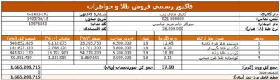 دانلود فاکتور طلافروشی